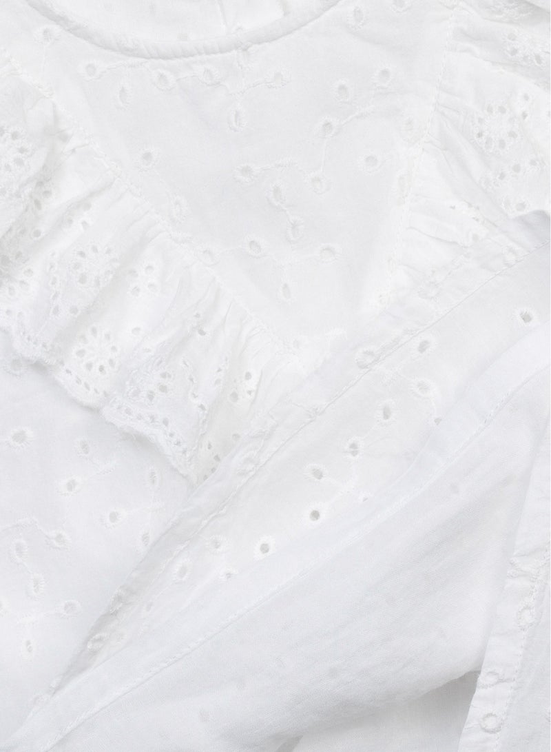 MINOTI Kids Girls' Sleeveless Cotton Top with Frills - Image 3