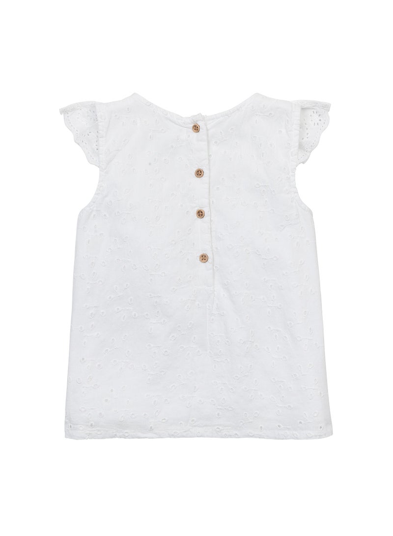 MINOTI Kids Girls' Sleeveless Cotton Top with Frills - Image 2