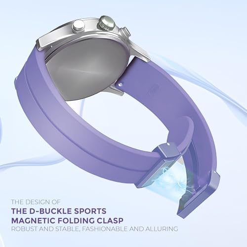 PunnkFunnk Punnk Funnk 22MM Silicone Strap with Folding Magnetic Lock Compatible with Samsung Galaxy Watch 3 45mm/ Galaxy Watch 46mm/Gear S3 Classic/Frontier Compatible All 22MM Watches(Purple) - Image 4