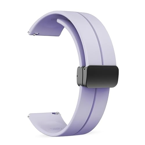 PunnkFunnk Punnk Funnk 22MM Silicone Strap with Folding Magnetic Lock Compatible with Samsung Galaxy Watch 3 45mm/ Galaxy Watch 46mm/Gear S3 Classic/Frontier Compatible All 22MM Watches(Purple) - Image 1