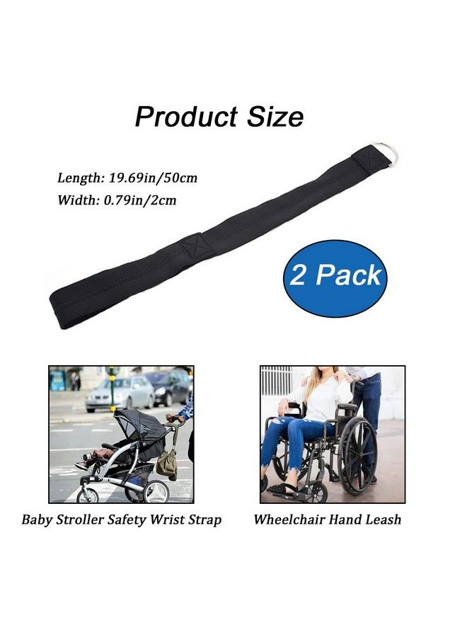 SYOOY 2 Pack Baby Stroller Safety Wrist Strap Adjustable Pram Wheelchair Hand Leash Black Retractable Hands Free Dog Leash Short Rope Safety Belt For Hilly City Street Walking  - Image 3