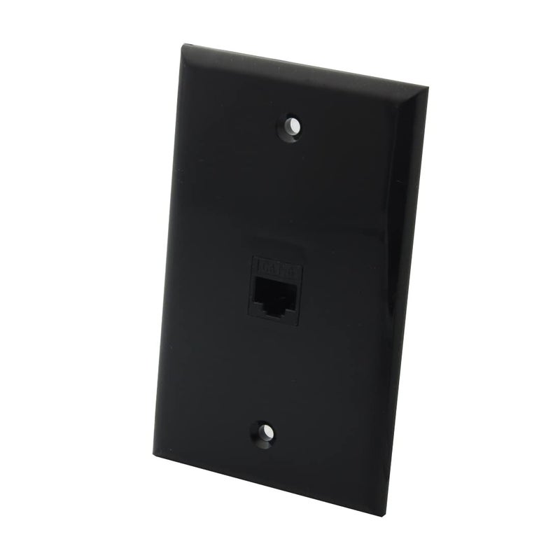 BUPLDET 1 Port Ethernet Wall Plate Black - Single Gang Cat6 RJ45 Ethernet Wall Plate Female to Female Cover Plate Compatible with CAT7/CAT5 Cable - Image 2