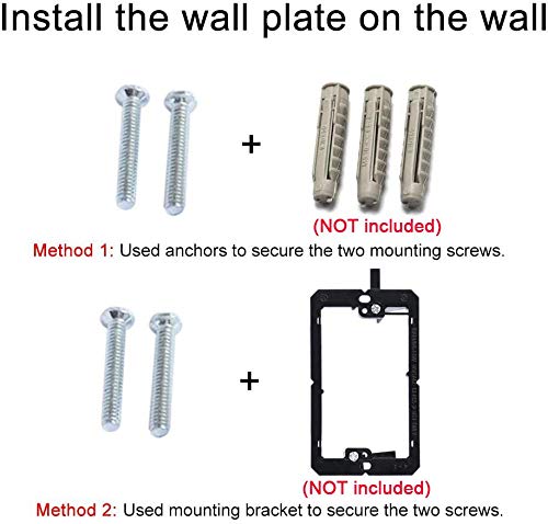 BUPLDET 1 Port Ethernet Wall Plate Black - Single Gang Cat6 RJ45 Ethernet Wall Plate Female to Female Cover Plate Compatible with CAT7/CAT5 Cable - Image 4
