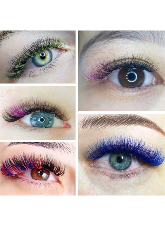NAGARAKU Colored Eyelash Extensions 8 Colors Rainbow 0.07mm C curl 10mm Purple Blue Pink Brown Individual Lashes Soft Natural Professional Salon Supplies 