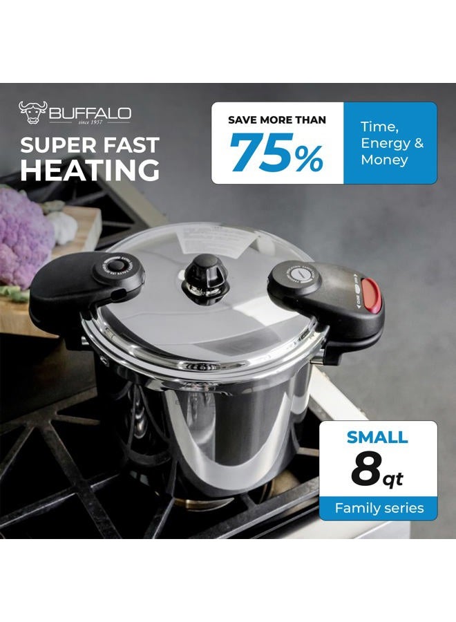 Buffalo 7.6 LitersNone Buffalo Stainless Steel Pressure Cooker QCP408 QP408 QCP408 - Image 4