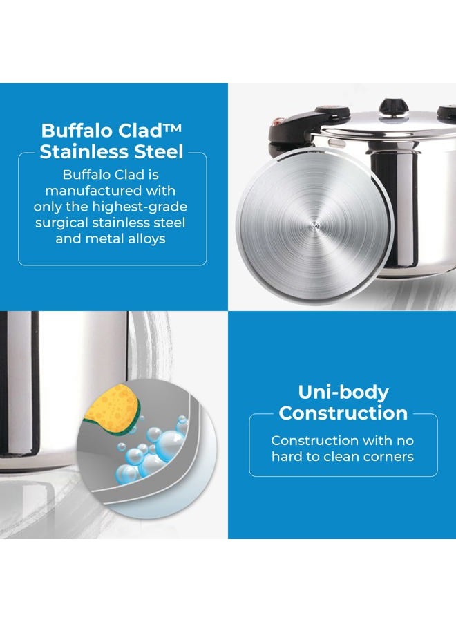 Buffalo 7.6 LitersNone Buffalo Stainless Steel Pressure Cooker QCP408 QP408 QCP408 - Image 2