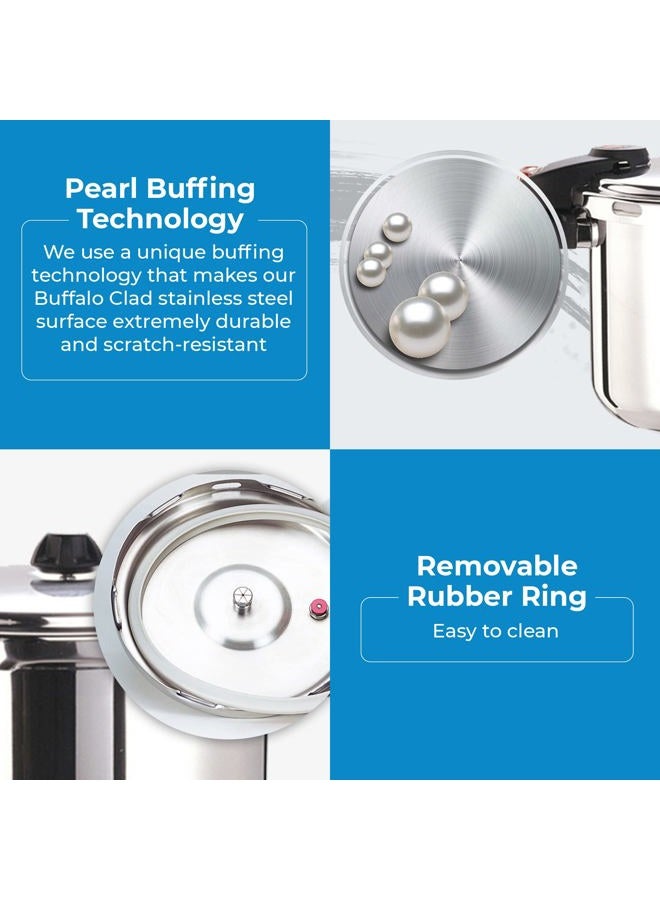 Buffalo 7.6 LitersNone Buffalo Stainless Steel Pressure Cooker QCP408 QP408 QCP408 - Image 3