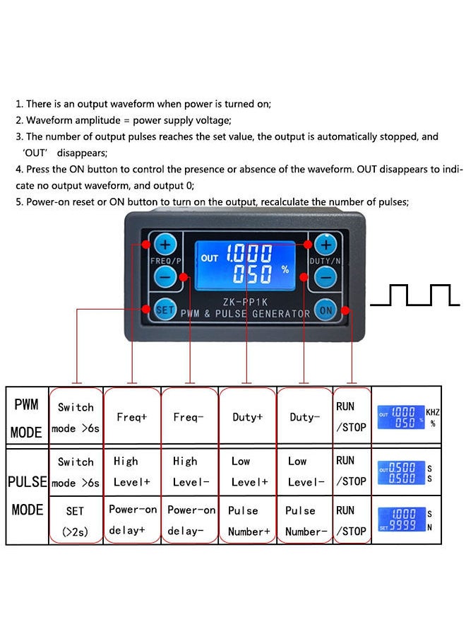 Generic - Dual Mode LCD PWM Signal Generator PWM Pulse Frequency Duty Cycle Adjustable Square Wave Generator 0Hz-  150KHz - Image 1