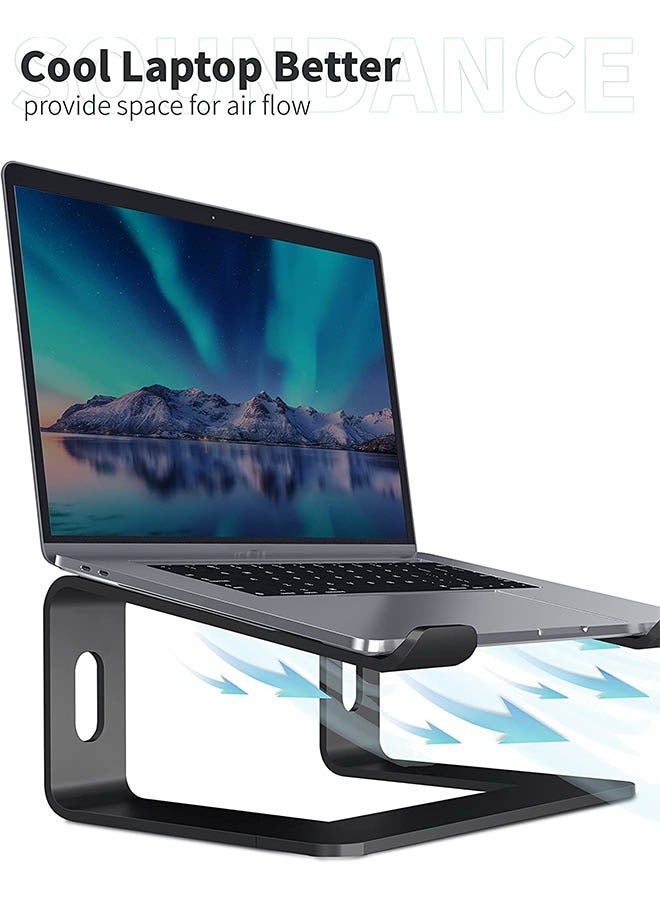 Generic Laptop Stand, Aluminum Computer Riser, Ergonomic Laptops Elevator For Desk, Metal Holder Compatible With 10 To 15.6 Inches Notebook Computer, Black  - Image 2