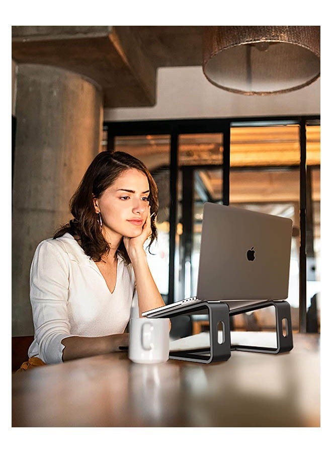 Generic Laptop Stand, Aluminum Computer Riser, Ergonomic Laptops Elevator For Desk, Metal Holder Compatible With 10 To 15.6 Inches Notebook Computer, Black  - Image 3