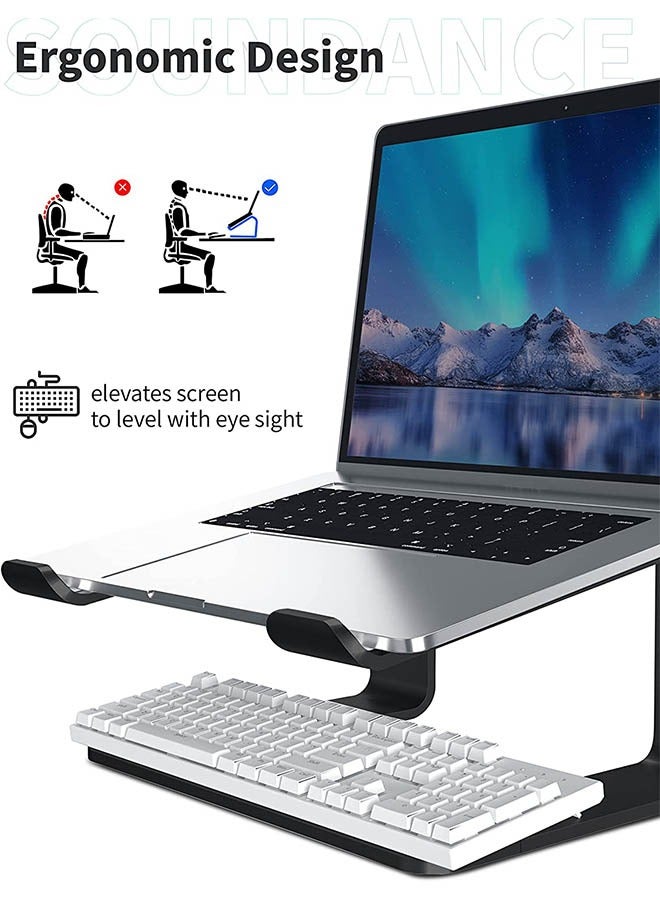 Generic Laptop Stand, Aluminum Computer Riser, Ergonomic Laptops Elevator For Desk, Metal Holder Compatible With 10 To 15.6 Inches Notebook Computer, Black  - Image 5