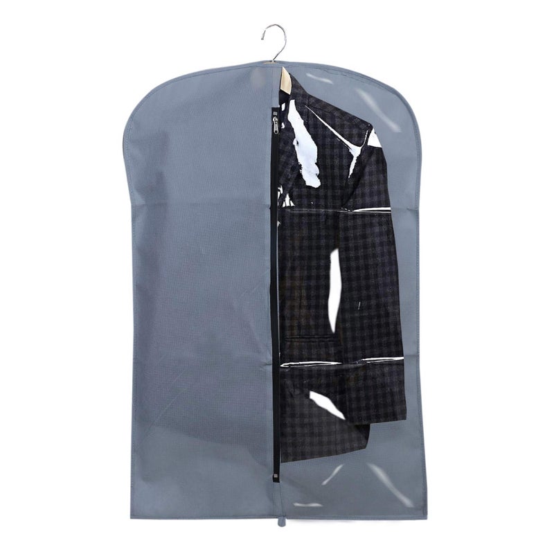 Kuber Industries Kuber Industries 6 Pieces Half Transparent Non Woven Mens Coat Blazer Suit Cover Grey - Image 2
