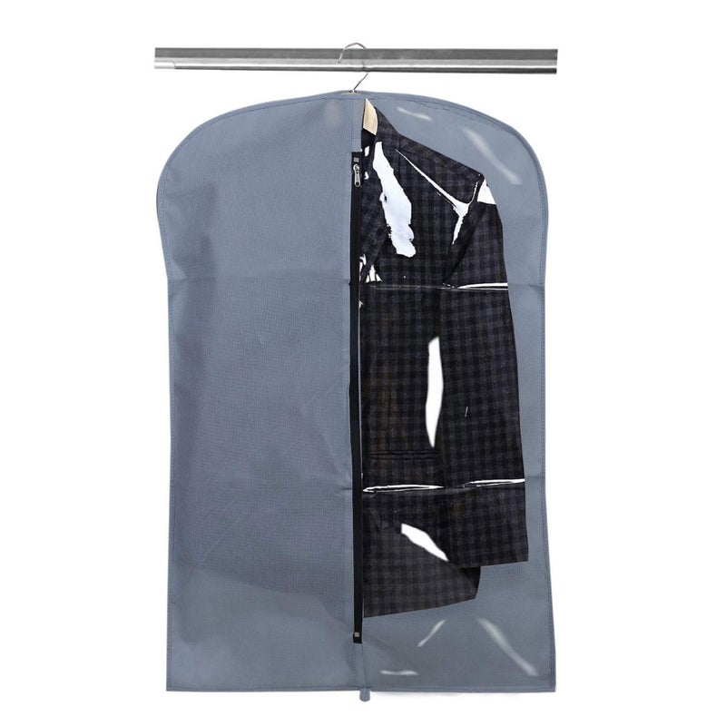 Kuber Industries Kuber Industries 6 Pieces Half Transparent Non Woven Mens Coat Blazer Suit Cover Grey - Image 3