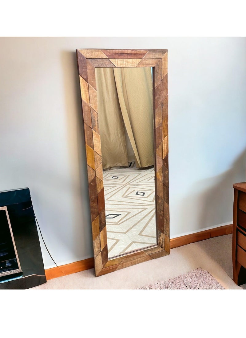 Wooden Twist Wooden Twist Nuzzle Traditional Rectangular Hand-Carved Mango Wood Decorative Wall Standing Frame (72 x 24 inch)  - Image 1