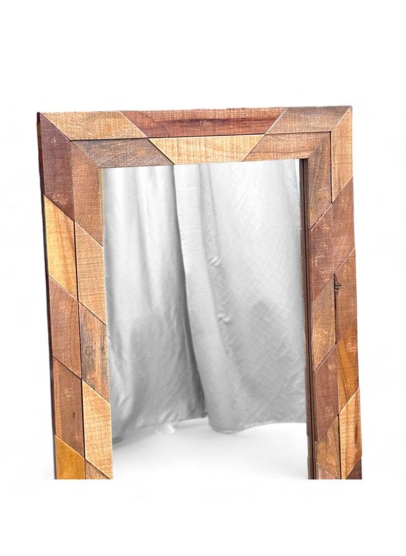 Wooden Twist Wooden Twist Nuzzle Traditional Rectangular Hand-Carved Mango Wood Decorative Wall Standing Frame (72 x 24 inch)  - Image 5
