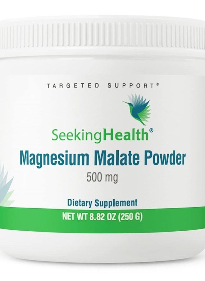 Seeking Health - Magnesium Malate Powder, 500 mg Dimagnesium Malate Supplement to Support Sleep and Balanced Mood, High-Absorption Chelated Magnesium, Vegan and Vegetarian (100 Servings) - Image 1