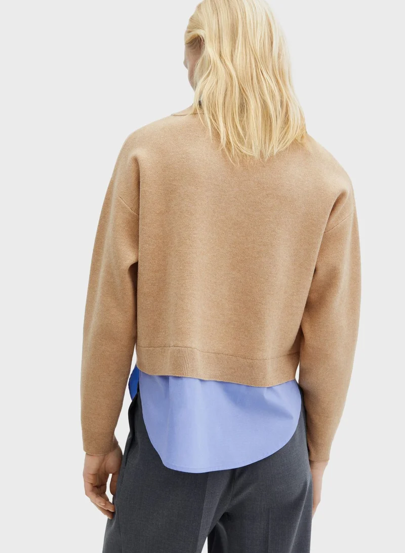 MANGO V-Neck Knitted Sweaters