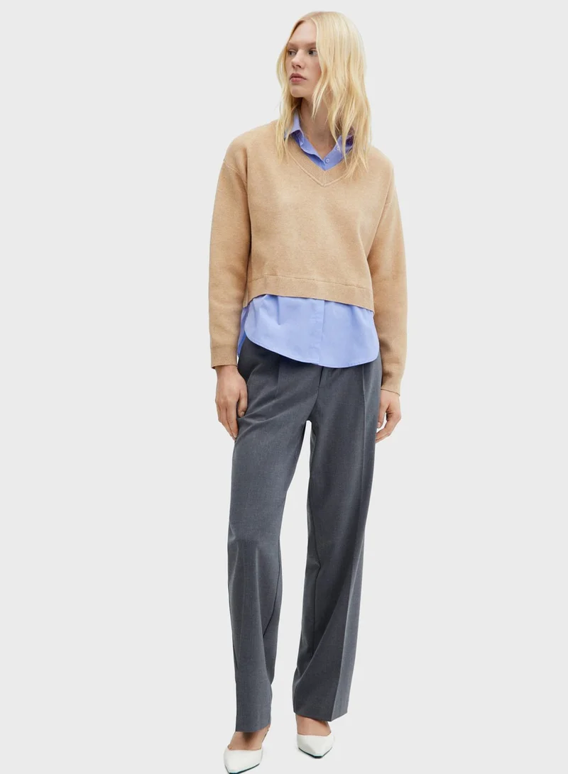 MANGO V-Neck Knitted Sweaters