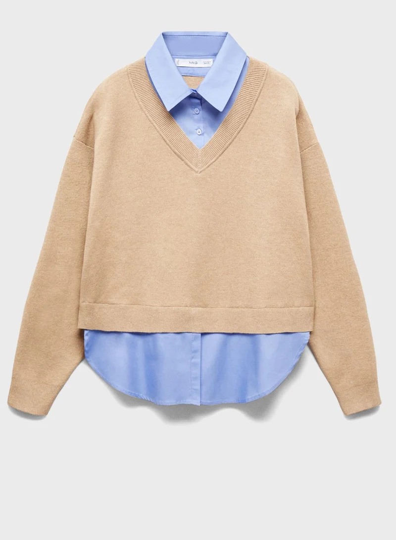MANGO V-Neck Knitted Sweaters