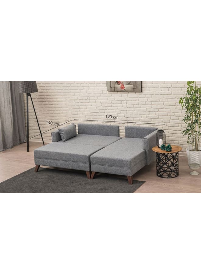 Retro Modern corner sofa 205 cm - gray - Image 3
