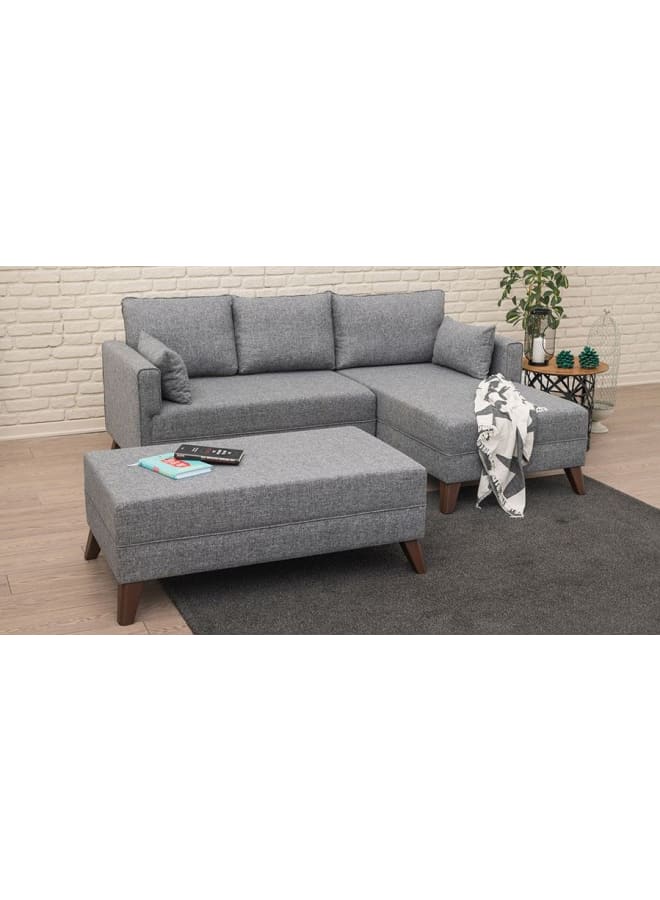 Retro Modern corner sofa 205 cm - gray - Image 2