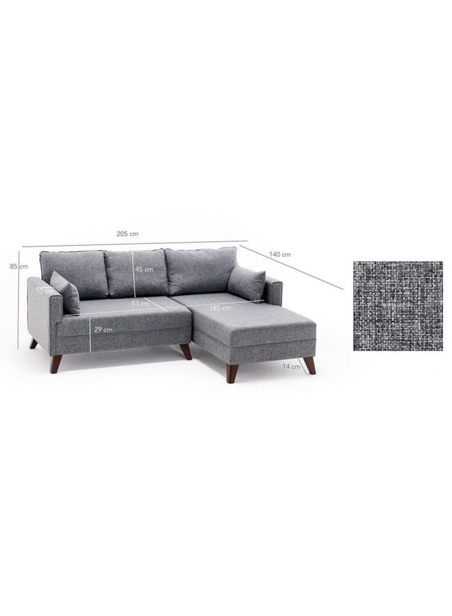 Retro Modern corner sofa 205 cm - gray - Image 4