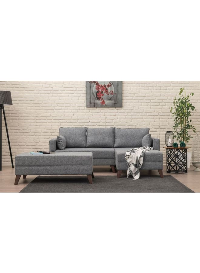 Retro Modern corner sofa 205 cm - gray - Image 1