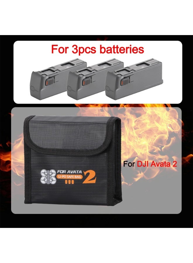 SYOSI For DJI Avata 2 Lipo Battery Safe Bag, Fireproof Explosionproof Battery Bag Protective Storage Bag, Avata2 Drone Battery Storage Bag For DJI Avata2 Accessory (For 3Pcs Batteries)  - Image 5