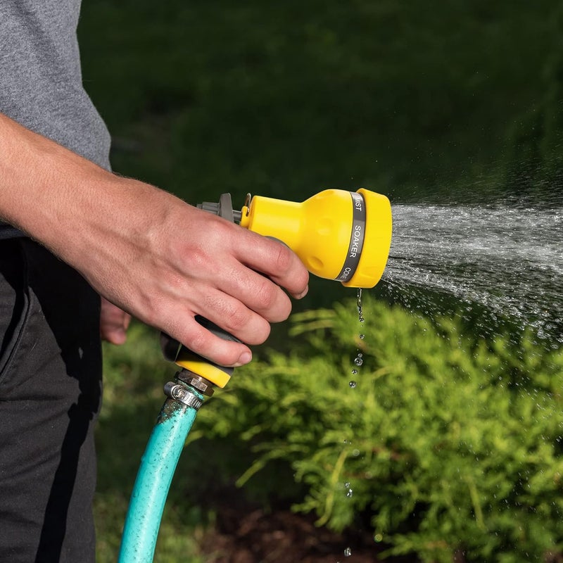 AUTOMAN -Garden-Hose-Nozzle,ABS Water Spray Nozzle with Heavy Duty 7 Adjustable Watering Patterns,Slip Resistant for Watering Plants,Lawn& Garden,Washing Cars,Cleaning,Showering Pets - Yellow - Image 5