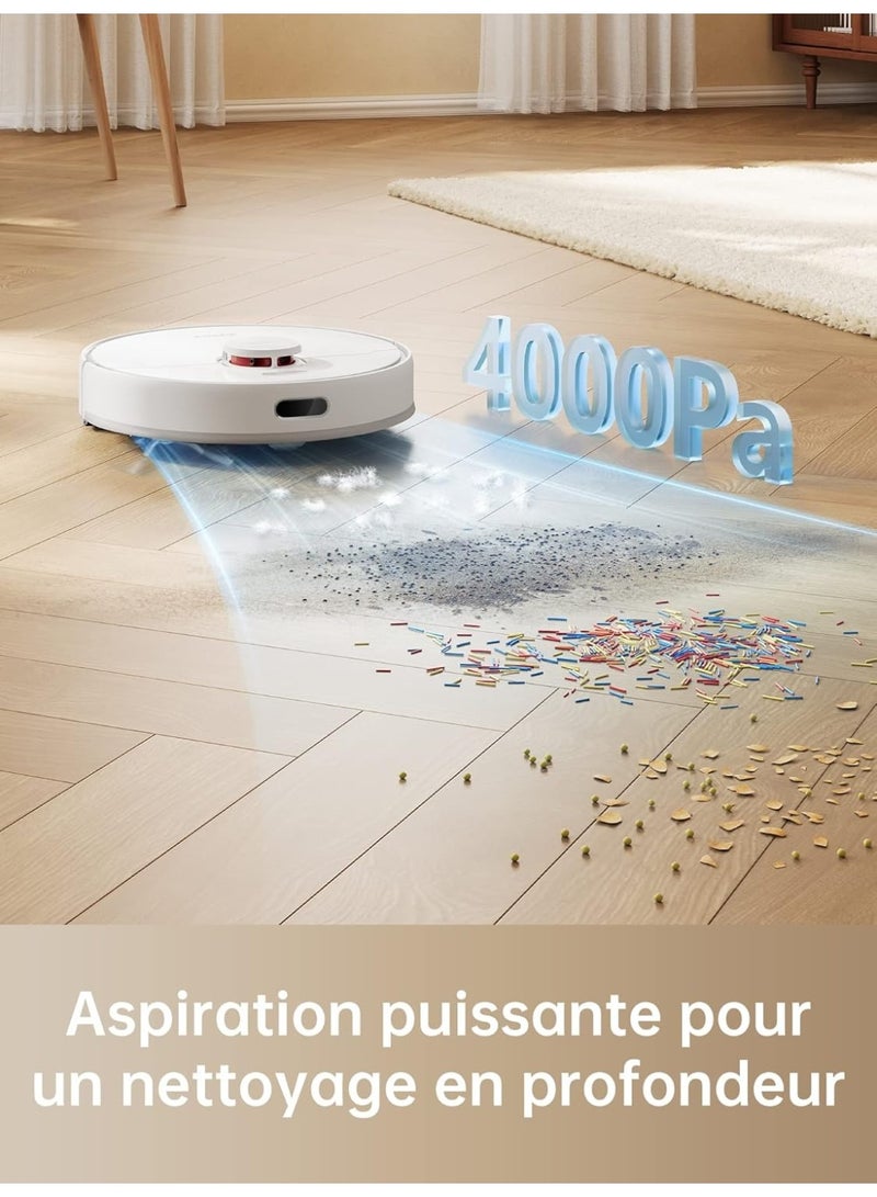 DREAME D9 Max 2 in 1 Robot Vacuum Cleaner, Intelligent LDS Navigation Laser 4000Pa, Multiple Floor Maps for Floors, Carpets, Pet Hair, WiFi/Alexa/App Control, White - Image 3