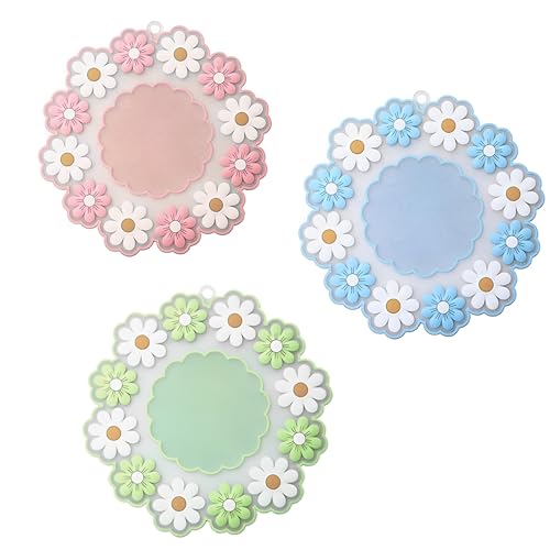 Puno Silicone Hot Pot Holder/Hot Mat/Dining Table mat(3 Set) M-15cm, mat Finish Trivet (Pack of 3) - Image 1