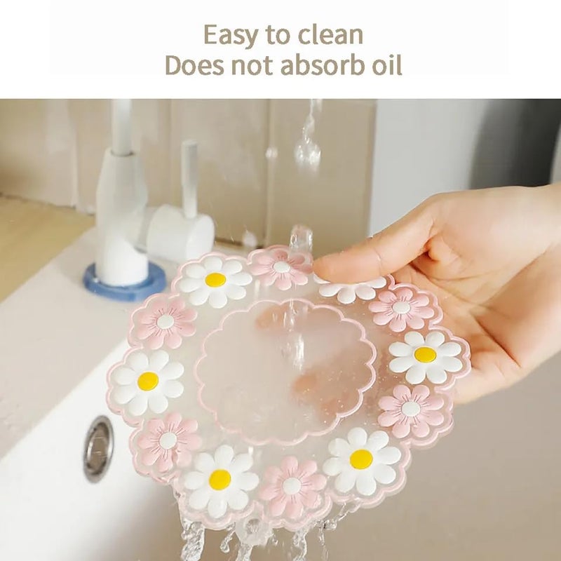 Puno Silicone Hot Pot Holder/Hot Mat/Dining Table mat(3 Set) M-15cm, mat Finish Trivet (Pack of 3) - Image 4