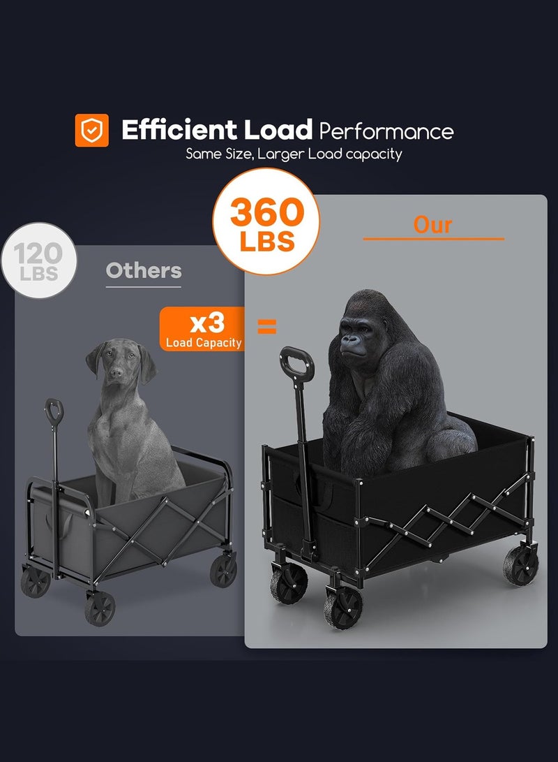 Bukela Collapsible Wagon Cart Foldable - Lightweight Portable Heavy Duty Folding Beach Wagons with Wheels - Outdoor Utility Carts for Grocery, Camping, Shopping, Sports, Garden with Large Capacity - Image 4