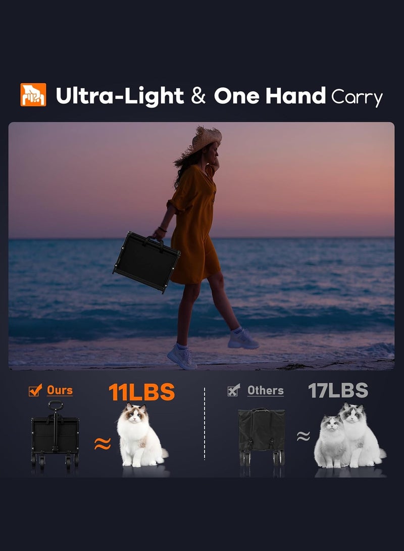 Bukela Collapsible Wagon Cart Foldable - Lightweight Portable Heavy Duty Folding Beach Wagons with Wheels - Outdoor Utility Carts for Grocery, Camping, Shopping, Sports, Garden with Large Capacity - Image 3