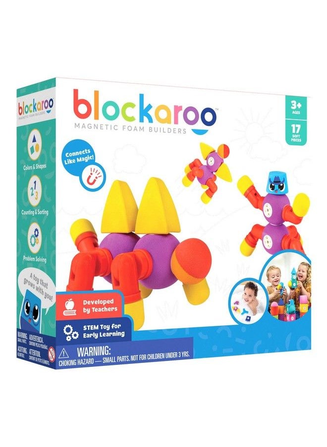 blockaroo Magnetic Foam Building Blocks Stem Preschool Toys For Children, Toddlers, Boys And Girls, The Ultimate Bath Toy Critter Set  - Image 1
