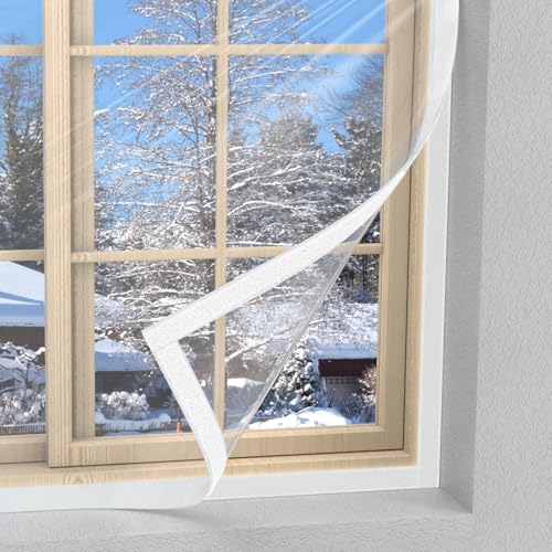 Forestchill Window Insulation Kit, 47" x 63" (120 x 160cm) Adjustable Winter Seal, Reusable Indoor Insulator to Block Cold, Dust - Clear Plastic Film With Hook & Loop Strips - Image 1