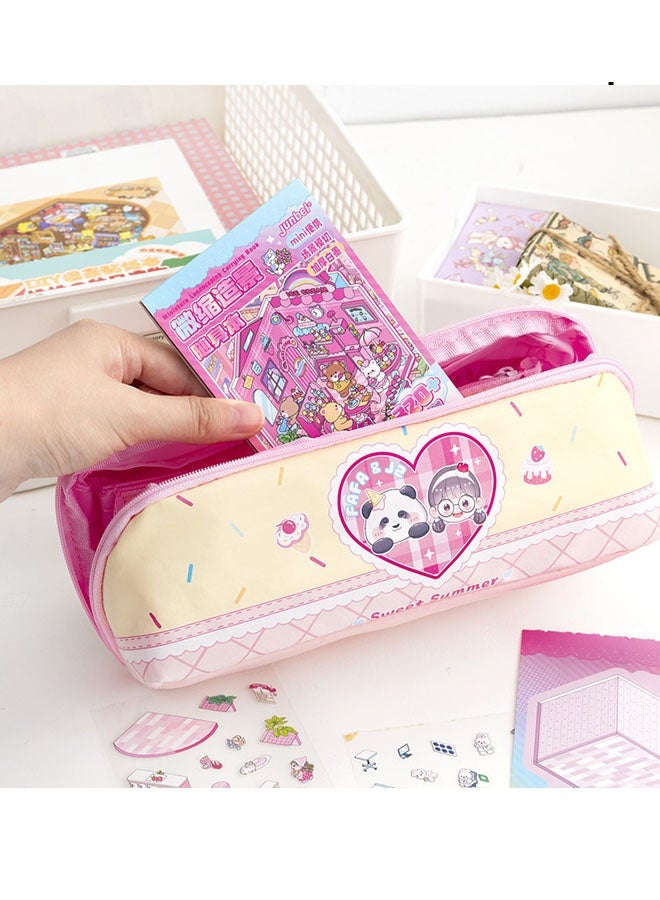 Sanrio Scene Sticker Book for Kids, 5 Sets of 3D Sticker Scenes for Adults Fun Mini Cute Kawaii Stickers Therapy 3D Scenes 3D House Stickers Set Relief Stress Pass The Time - Image 5