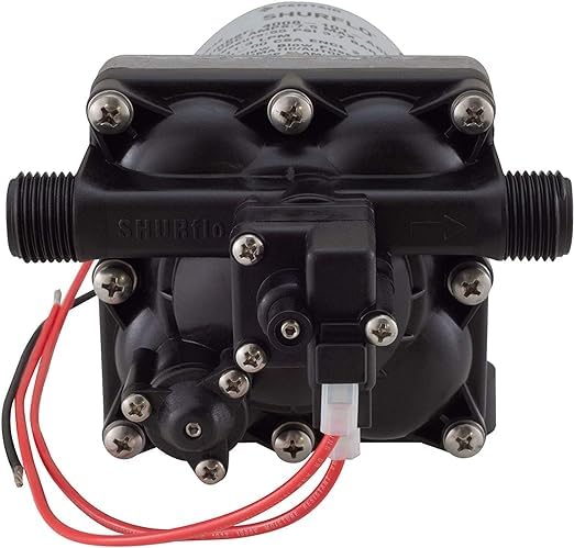 PowerMax RV Water Pump 4008-101-A65/E65 | 3.0 GPM - 55 PSI | 12V Camper RV Water Pump | On Demand Diaphragm | Quiet & Smooth Operation | Self Priming | Quick Attach Fitting | 1 Pump + 1 Strainer - Image 4