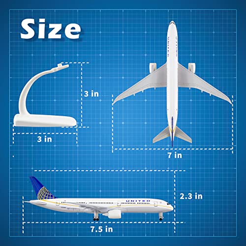Lose Fun Park 1/300 Diecast Airplanes Model Airplane American United Airlines Boeing 787 Model Plane for Collections & Gifts - Image 4