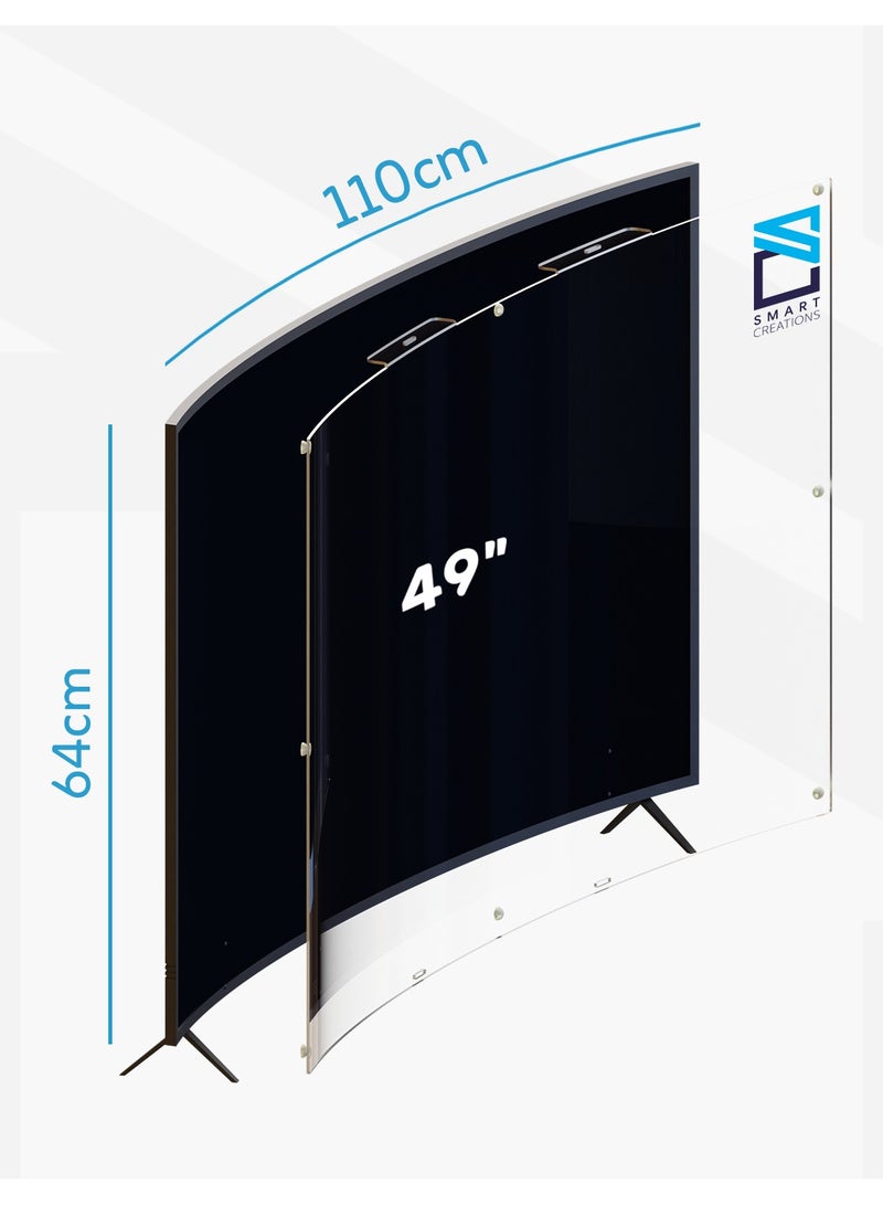 49 Inch Curved TV Screen Protector, Shatterproof High Quality Anti-Blue Ray, Eye Protector Removable and Waterproof