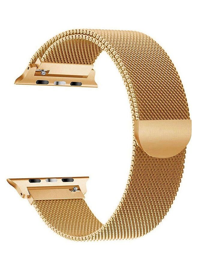 Replacement Strap For Apple Watch Series 5/6/7 42/44/45mm Gold - Image 2