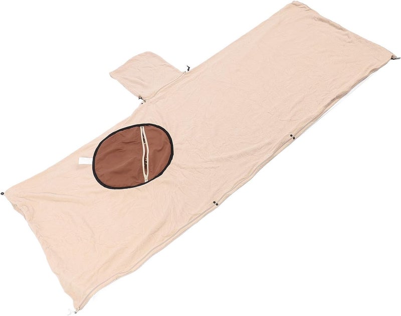 Windproof Hooded Blanket, Fleece Wearable Blanket, Adult Size, Coffee - Cozy Warmth, Dual Use Sleeping Bag, Ideal for Camping and Travel (Coffee) - Image 3
