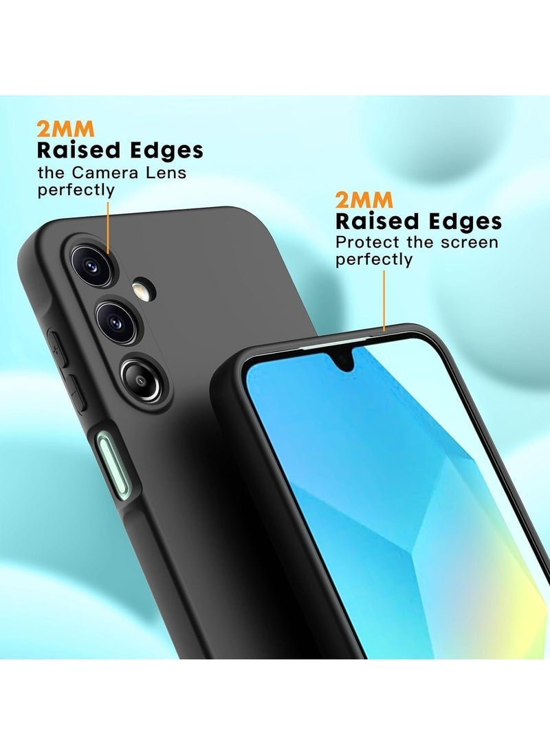 TIGER Case for Samsung Galaxy A16 4G/5G Case, 2 Pack Tempered Glass Screen Protector, Soft TPU Liquid Silicone Case, Shockproof Rubber Silicone Gel Case-Black - Image 3
