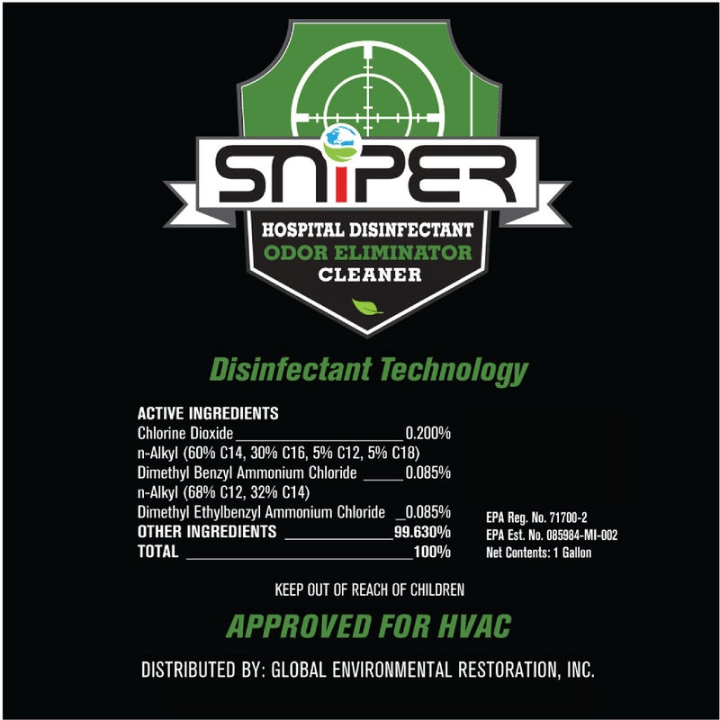 SNiPER Hospital Disinfectant, Odor Eliminator & All-Purpose Cleaner, 4 Ounce Spray Bottle - Image 2