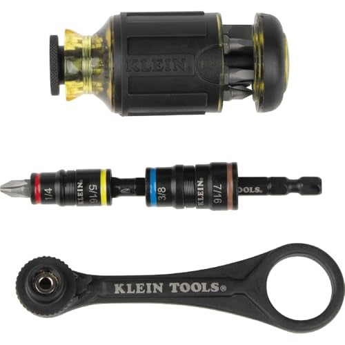 Klein Tools مجموعة أدوات كلاين 85515HD المكونة من 3 قطع، مفتاح ربط صغير، سائق متعدد الاستخدامات 12 في 1 ومجموعة مفاتيح SAE 5 في 1، أدوات للمساحات الضيقة - Image 1