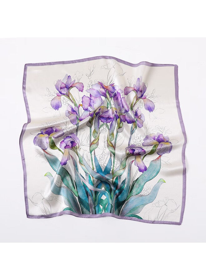 Hang Silk House Hangsifu Silk Scarf, Mulberry Silk Neck Scarf, Neck Protection Small Scarf, Gift For Women, Birthday And New Year Gift Box For Mom, Purple Swallow - Image 4