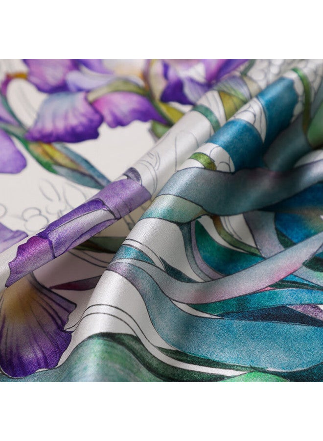 Hang Silk House Hangsifu Silk Scarf, Mulberry Silk Neck Scarf, Neck Protection Small Scarf, Gift For Women, Birthday And New Year Gift Box For Mom, Purple Swallow - Image 2
