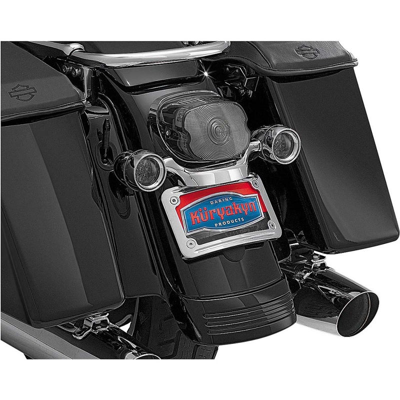 Kuryakyn 3163 Motorcycle Accessory: Curved License Plate Mount for 2006-16 Harley-Davidson Motorcycles, Chrome - Image 2