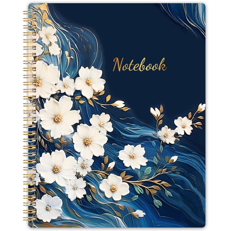 Shoparr Spiral Notebook - Notebooks Spiral Bound, Journal Notebook with Thick Paper & Back Pocket, with Twin-Wire Binding, College Ruled Notebooks - Journals for Women (8.5" * 11", 160 Pages, Floral) - Image 1