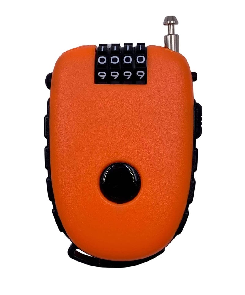 Bosvision Ultra-Secure 4-Digit Combination Lock with 3 Feet Retractable Cable for Bike, Ski, Snowboard and Stroller…Orange - Image 1